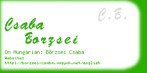 csaba borzsei business card