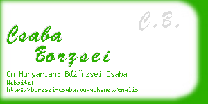 csaba borzsei business card